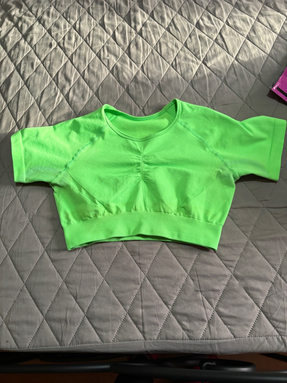 Neon Green Short Sleeve Cropped Top